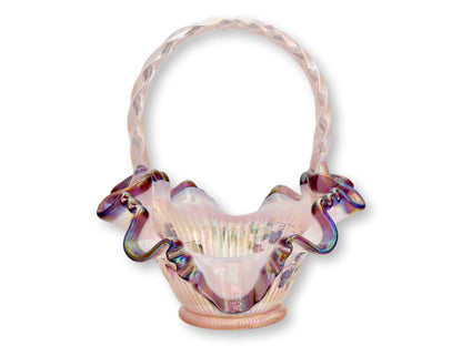 Fenton Morning Glory Humming Bird Basket