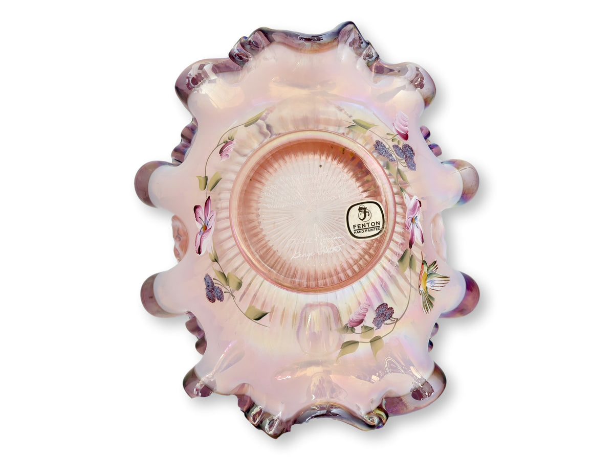 Fenton Morning Glory Humming Bird Basket