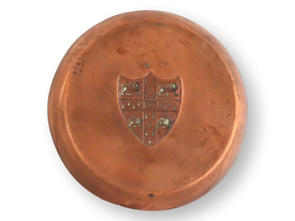 Antique English Copper Dish w/ Coat of Arms