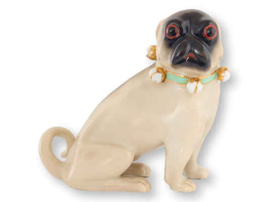 1880s German Dresden Porcelain Pug