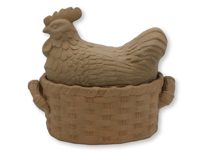 French Bisque Terracotta Hen Tureen