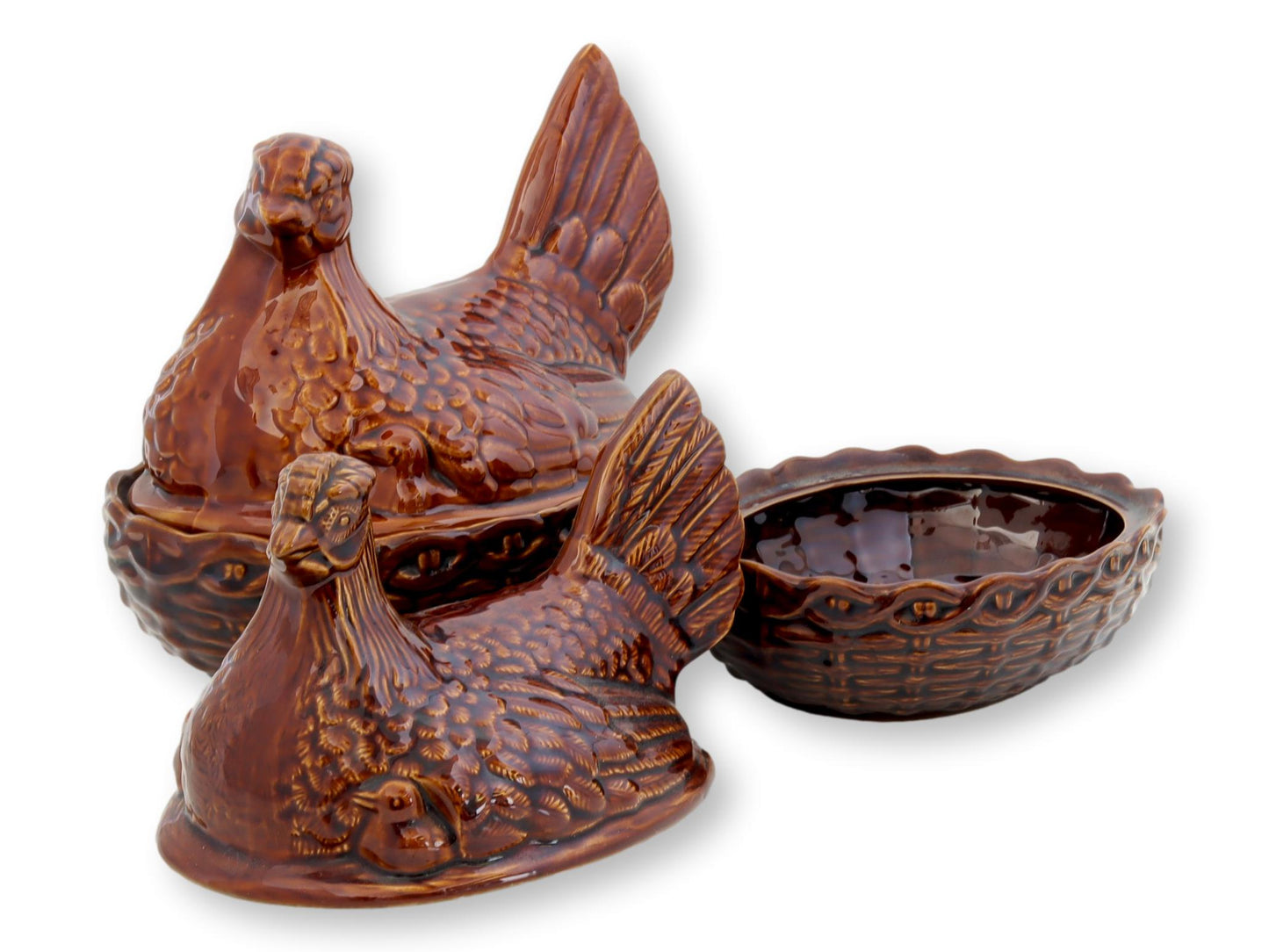 Staffordshire Hen Boxes, Pair