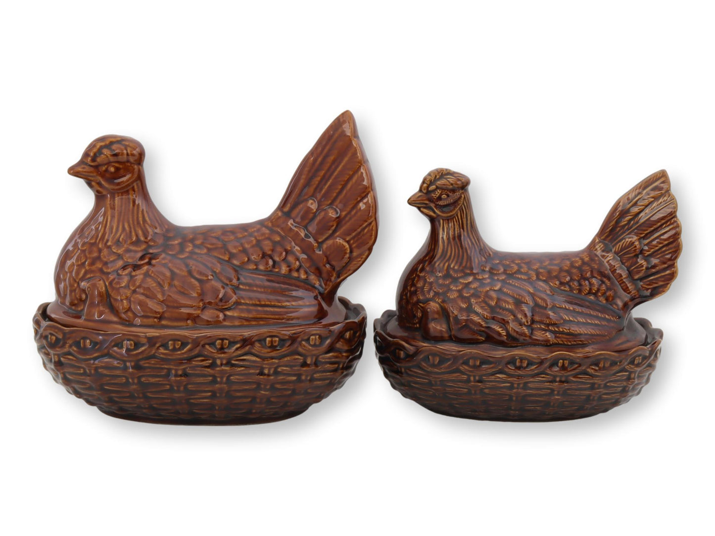 Staffordshire Hen Boxes, Pair