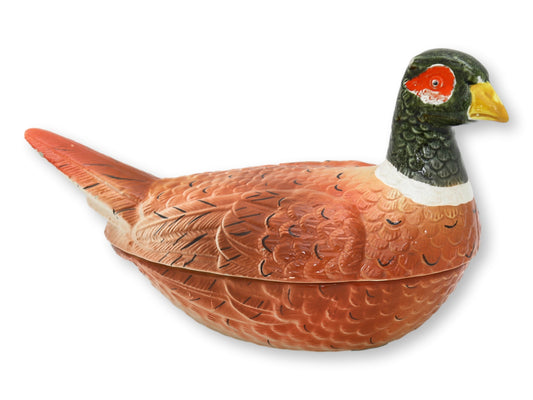 French Majolica Pheasant Pâté Tureen