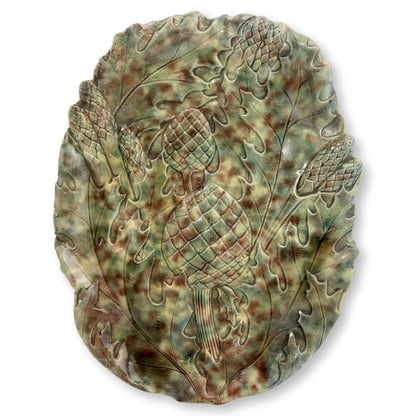 Antique French Majolica Asparagus & Artichoke Platter