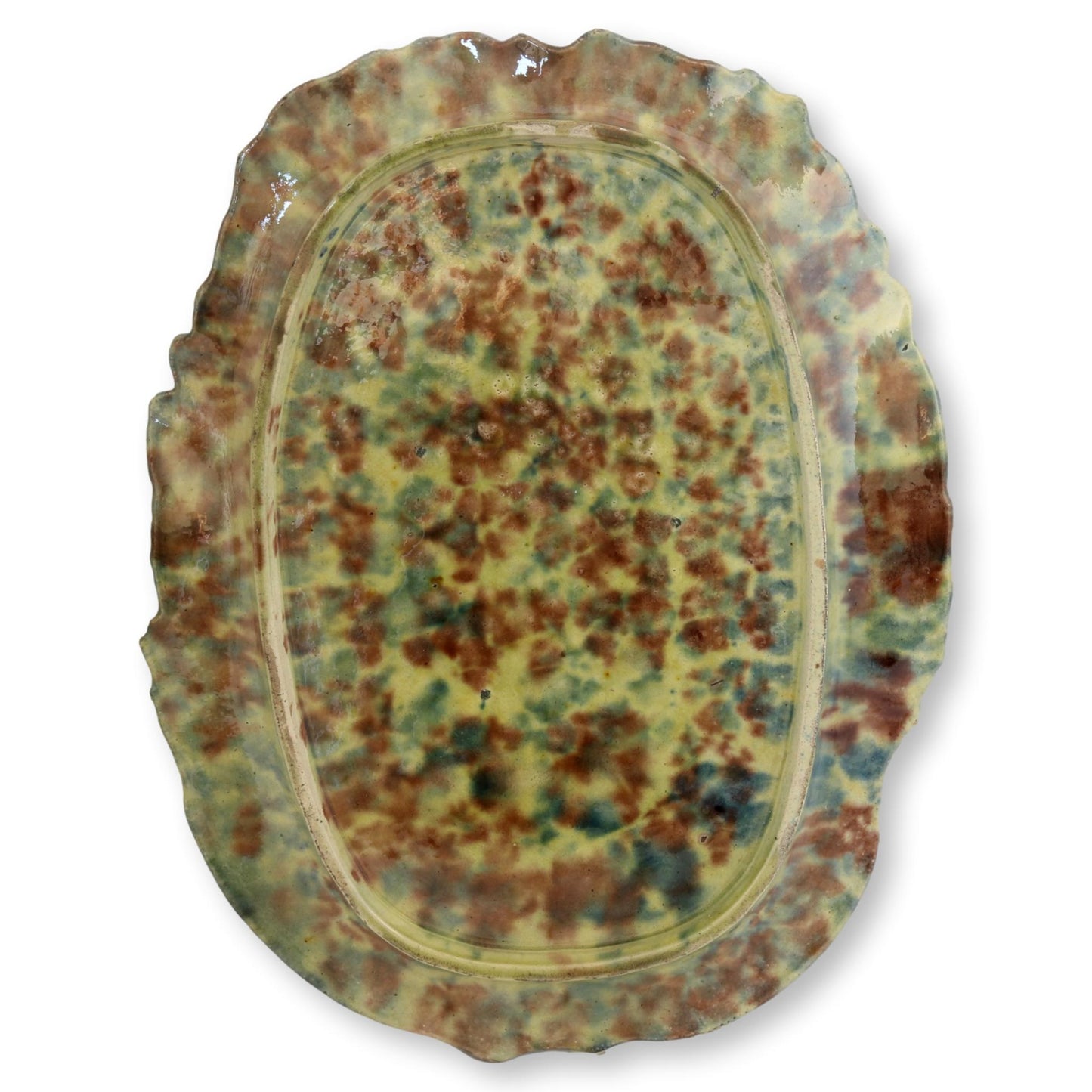 Antique French Majolica Asparagus & Artichoke Platter