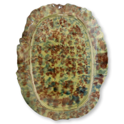 Antique French Majolica Asparagus & Artichoke Platter