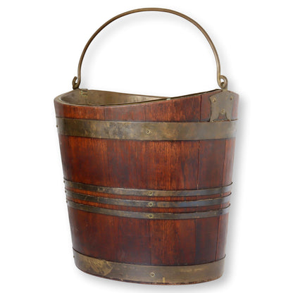 19thC Antique Dutch Banded Bucket & Tray