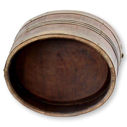 19thC Antique Dutch Banded Bucket & Tray
