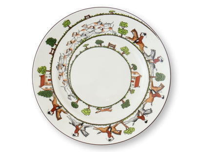Staffordshire Hunting Scene Lunch Plates, S/4