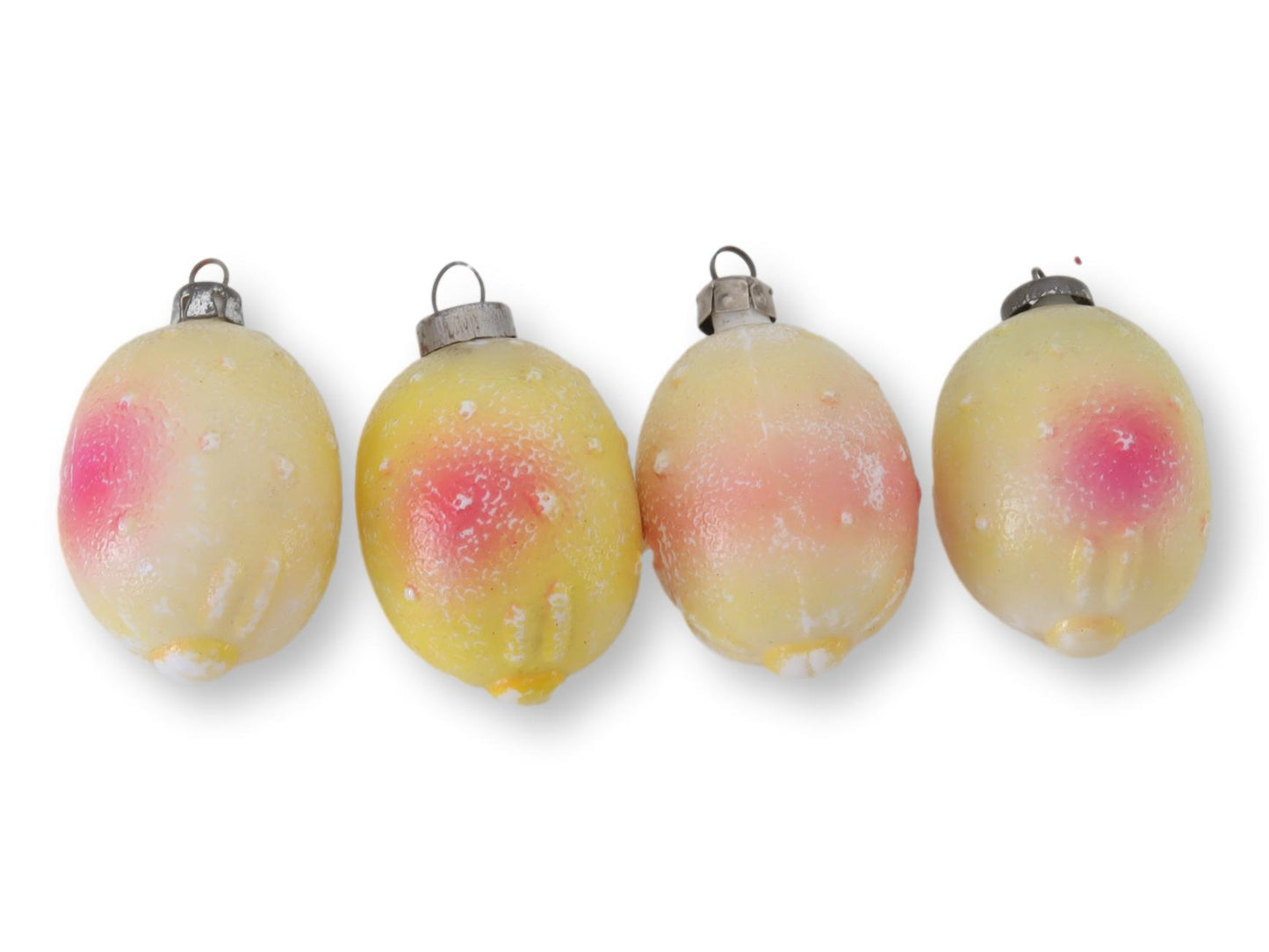 Midcentury Milk Glass Fruit Ornaments