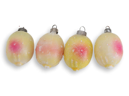 Midcentury Milk Glass Fruit Ornaments