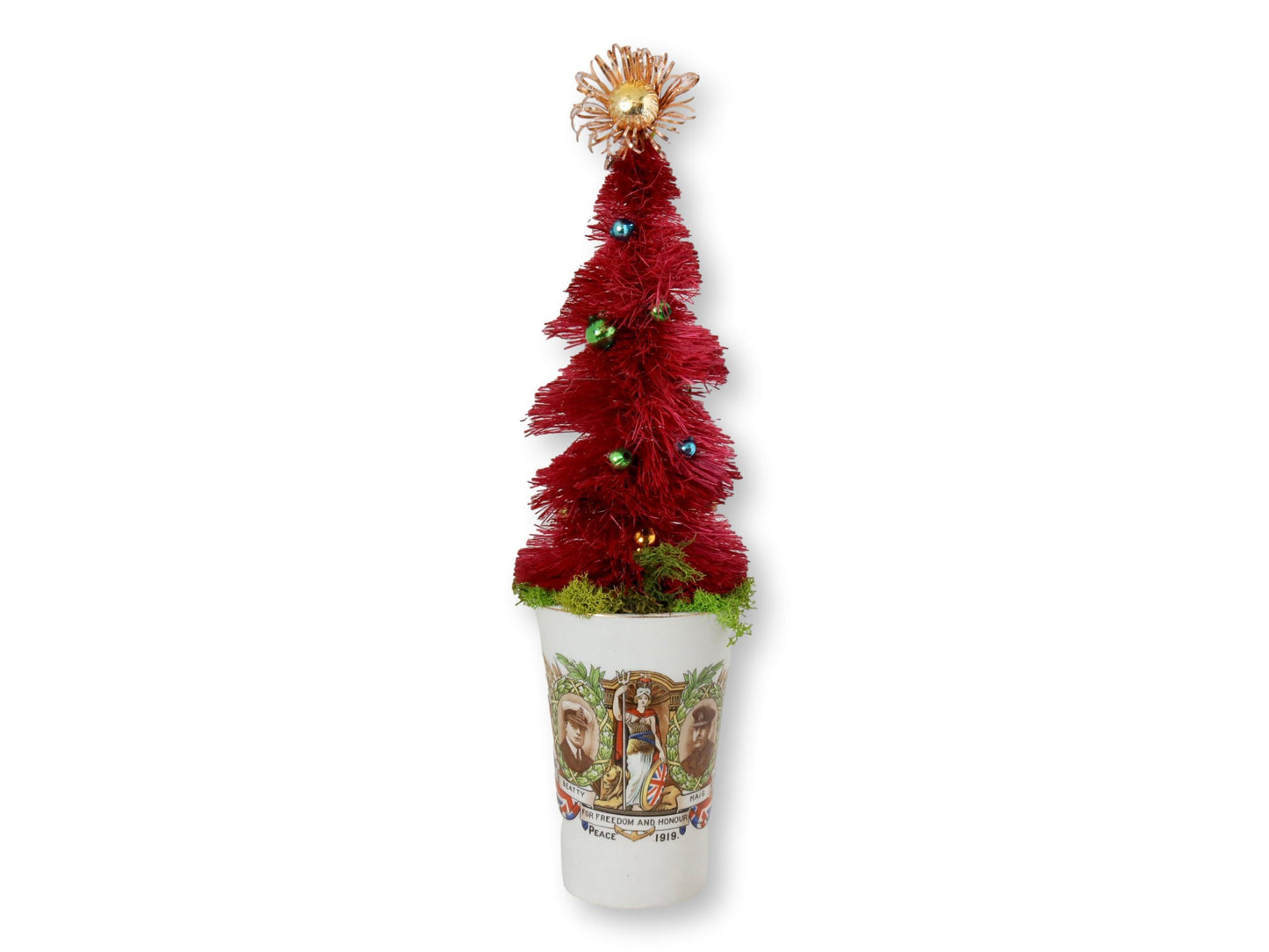 1919 English WWI Peace Beaker with Bottlebrush Tree