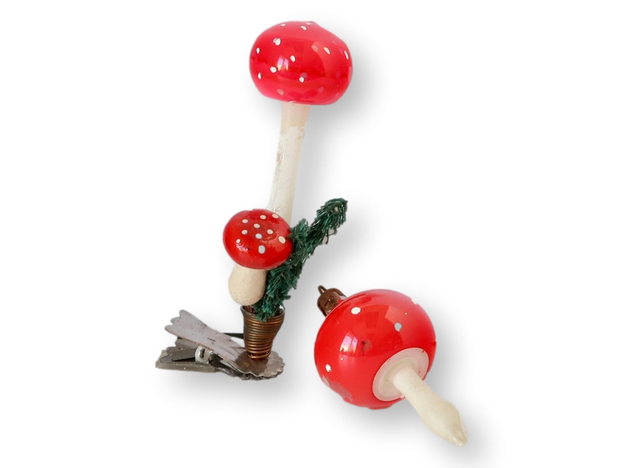 Midcentury Mushroom Christmas Ornaments