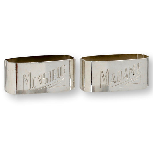 French Madame & Monsieur Napkin Rings