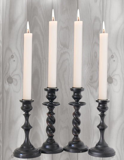 Petite English Ebony Candlesticks, 2 pairs