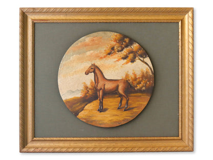 Antique French Painting of a Horse