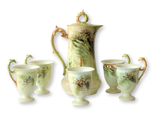 Antique Limoges Hot Chocolate Set