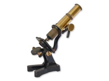 19th-C. English Victorian Brass Student Model Microscope