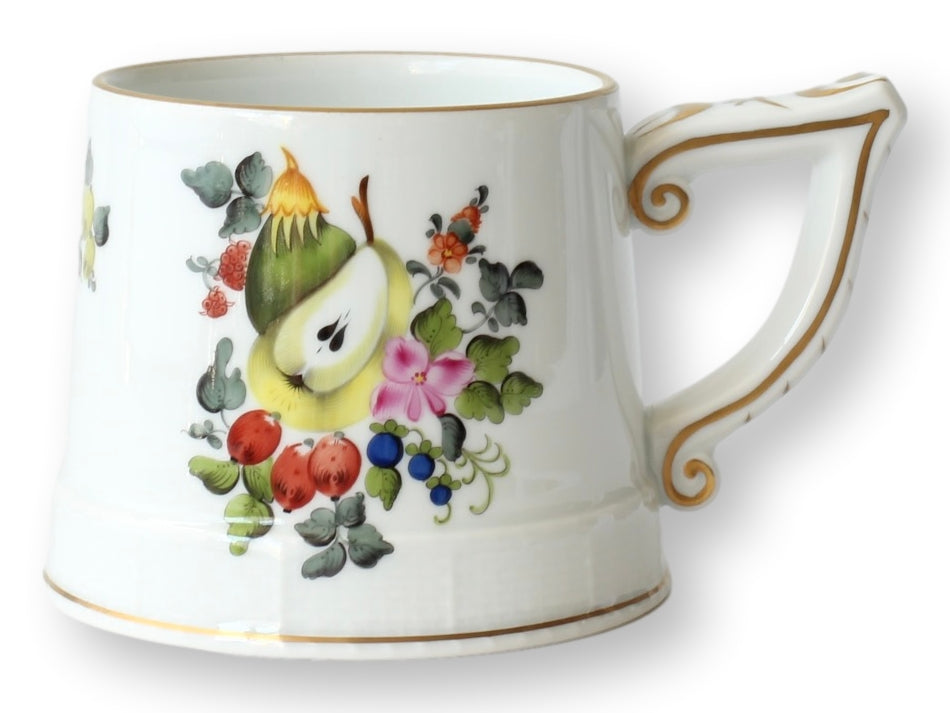 Large Hand-Painted Floral Herend Porcelain Mug