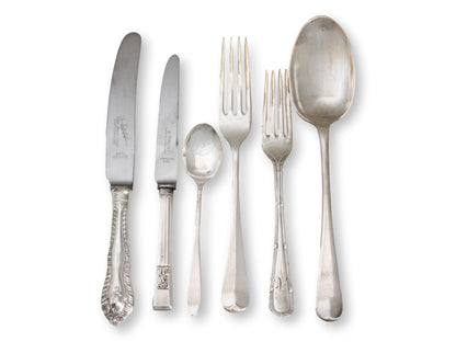 Mixed English Flatware w/ Service for 6