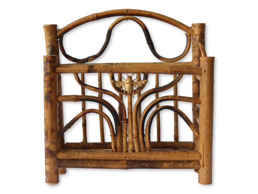 French Bamboo Letter Holder w/Brass Bee