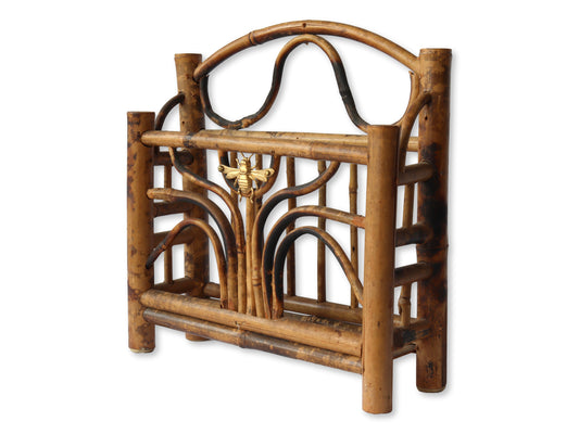 French Bamboo Letter Holder w/Brass Bee