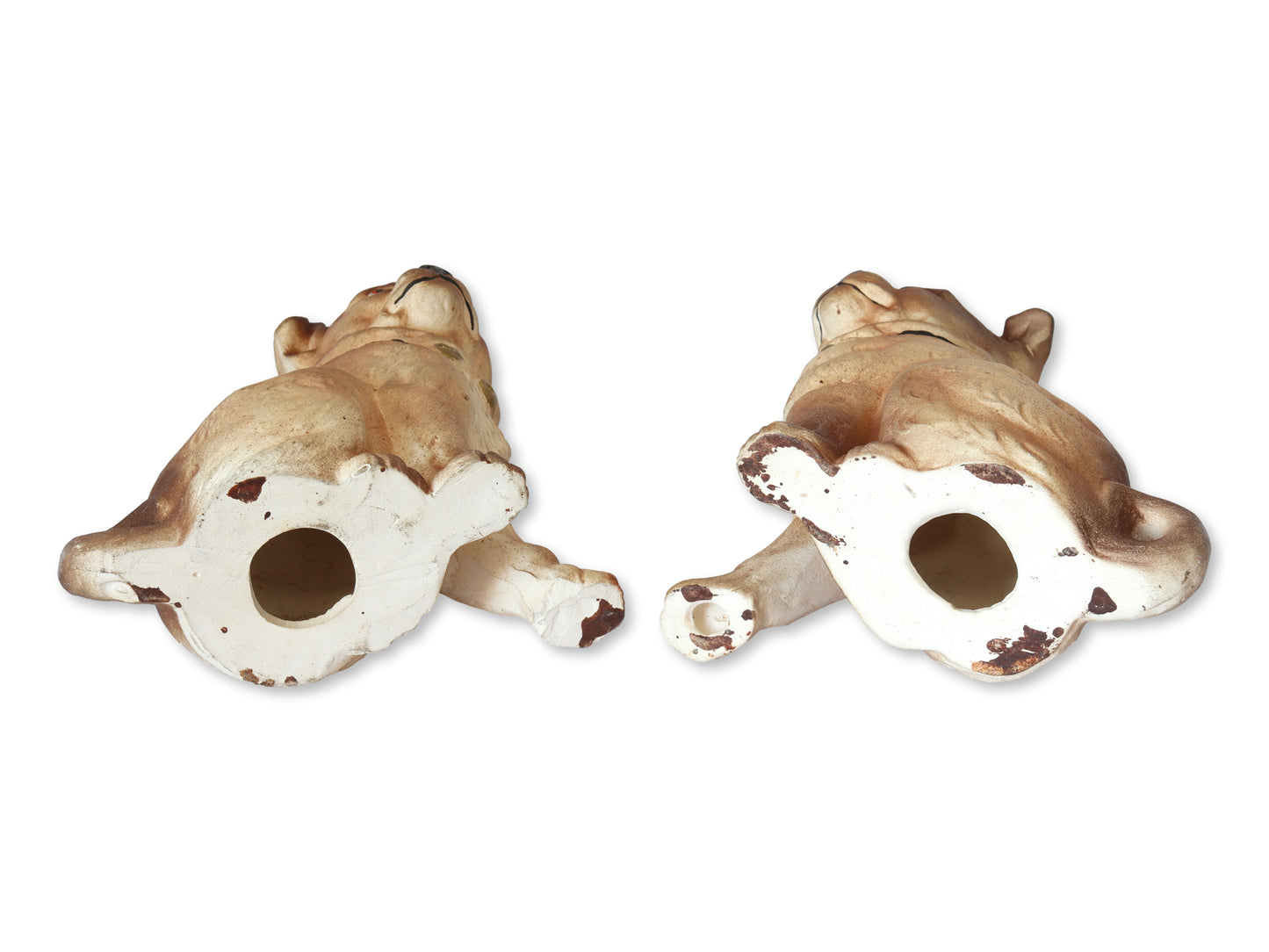 Vintage Porcelain Bisque Pug Dogs, Pair