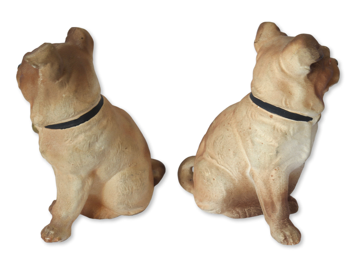 Vintage Porcelain Bisque Pug Dogs, Pair