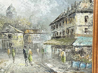 Large Paris Street Scene Painting by Renowned Artist Caroline Burnett