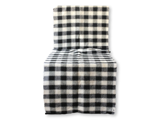 French Checkered Hemp Mohair Runner