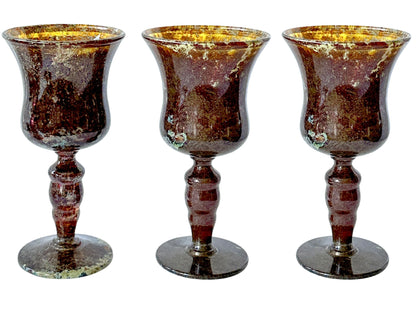 Neiman Marcus Moss Agate Art Glass Beverage Set