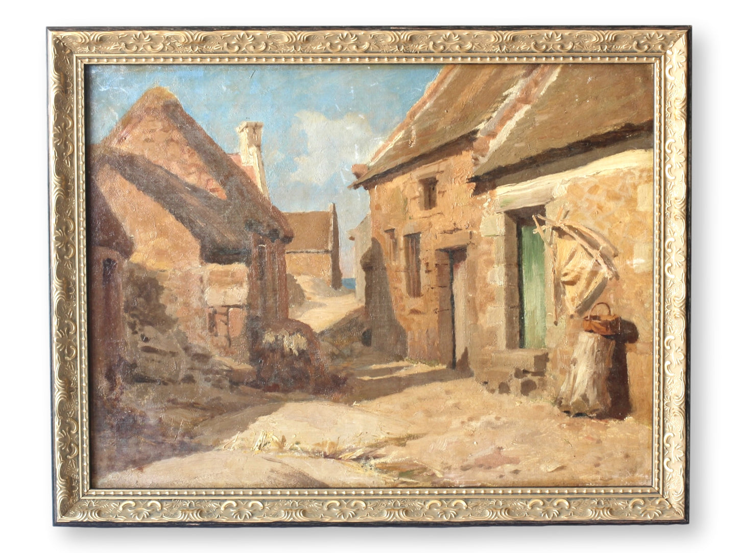 1920s French Village Still Life Painting