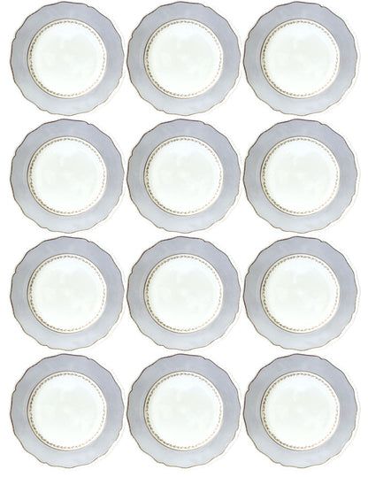 Royal Doulton Ventura Gray Dinner Plates, S/12