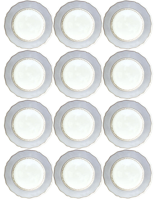 Royal Doulton Ventura Gray Dinner Plates, S/12