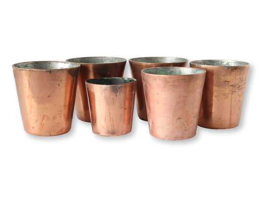 Antique Copper Baking Molds, Set of 6