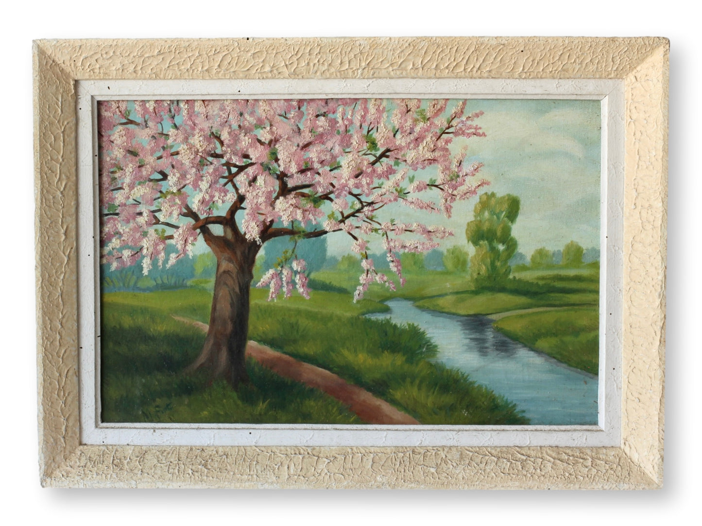 Midcentury French Cherry Blossom Landscape