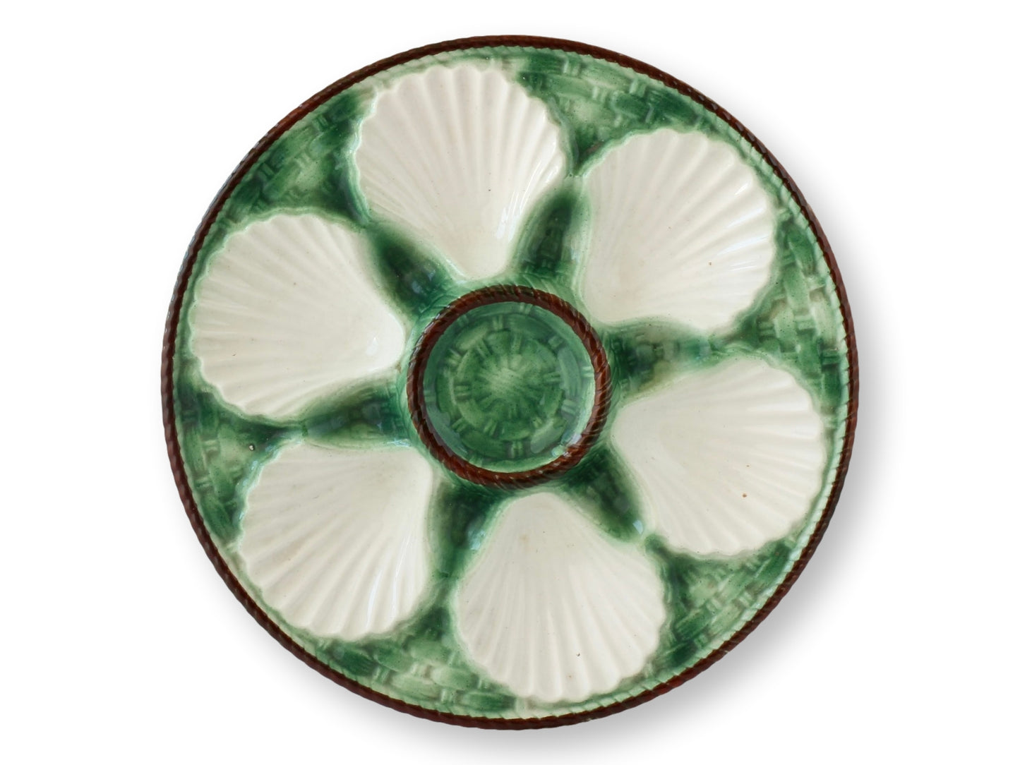 Midcentury White Porcelain Oyster Plates