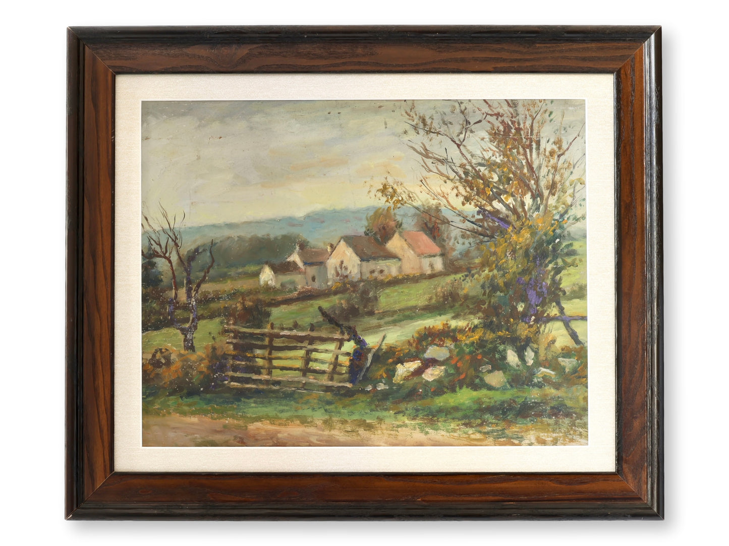 Midcentury Idyllic French Countryside Painting