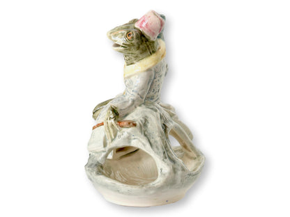 19th-C. Whimsical Majolica Frog Smoker (Ashtray)