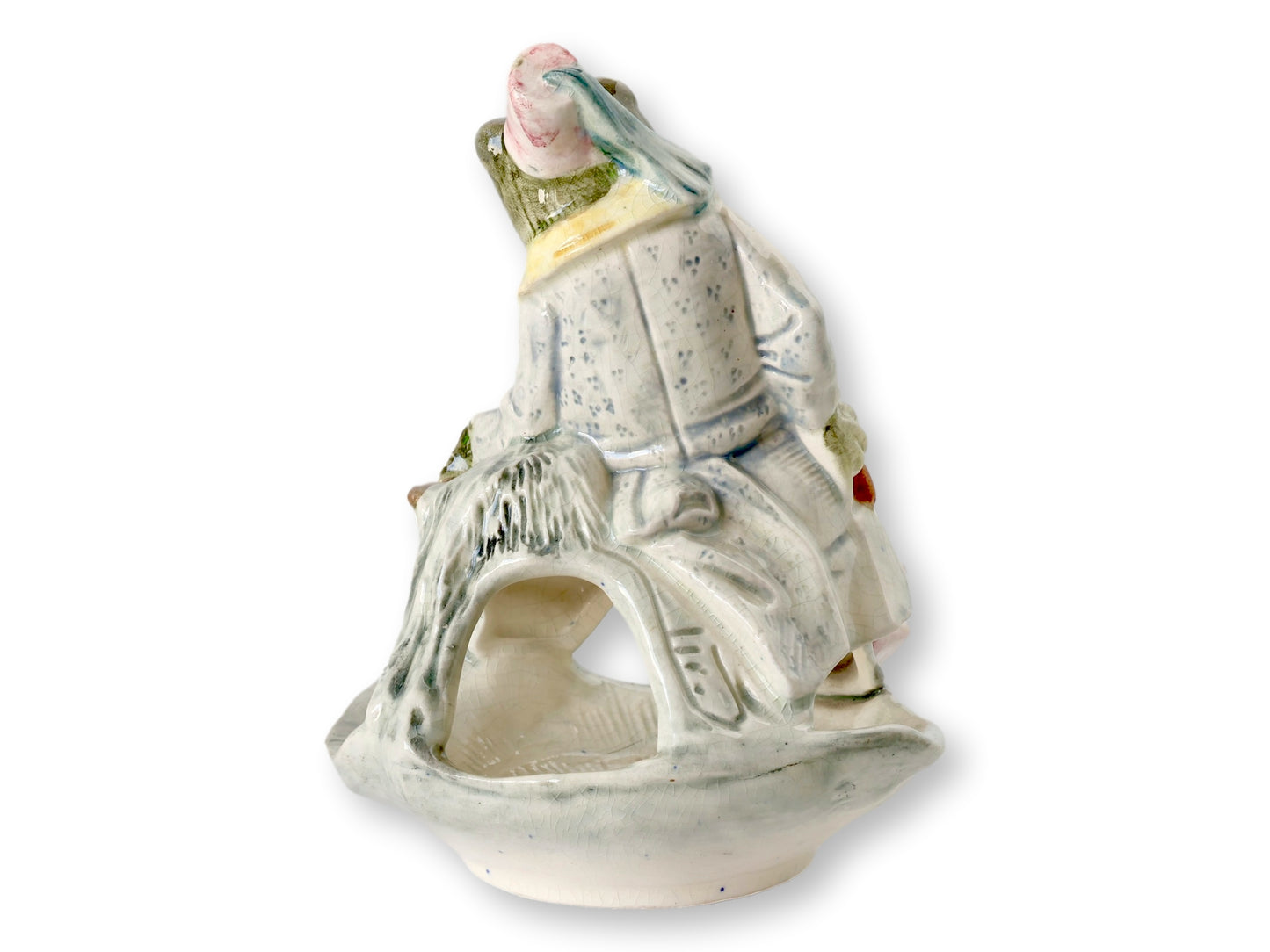 19th-C. Whimsical Majolica Frog Smoker (Ashtray)