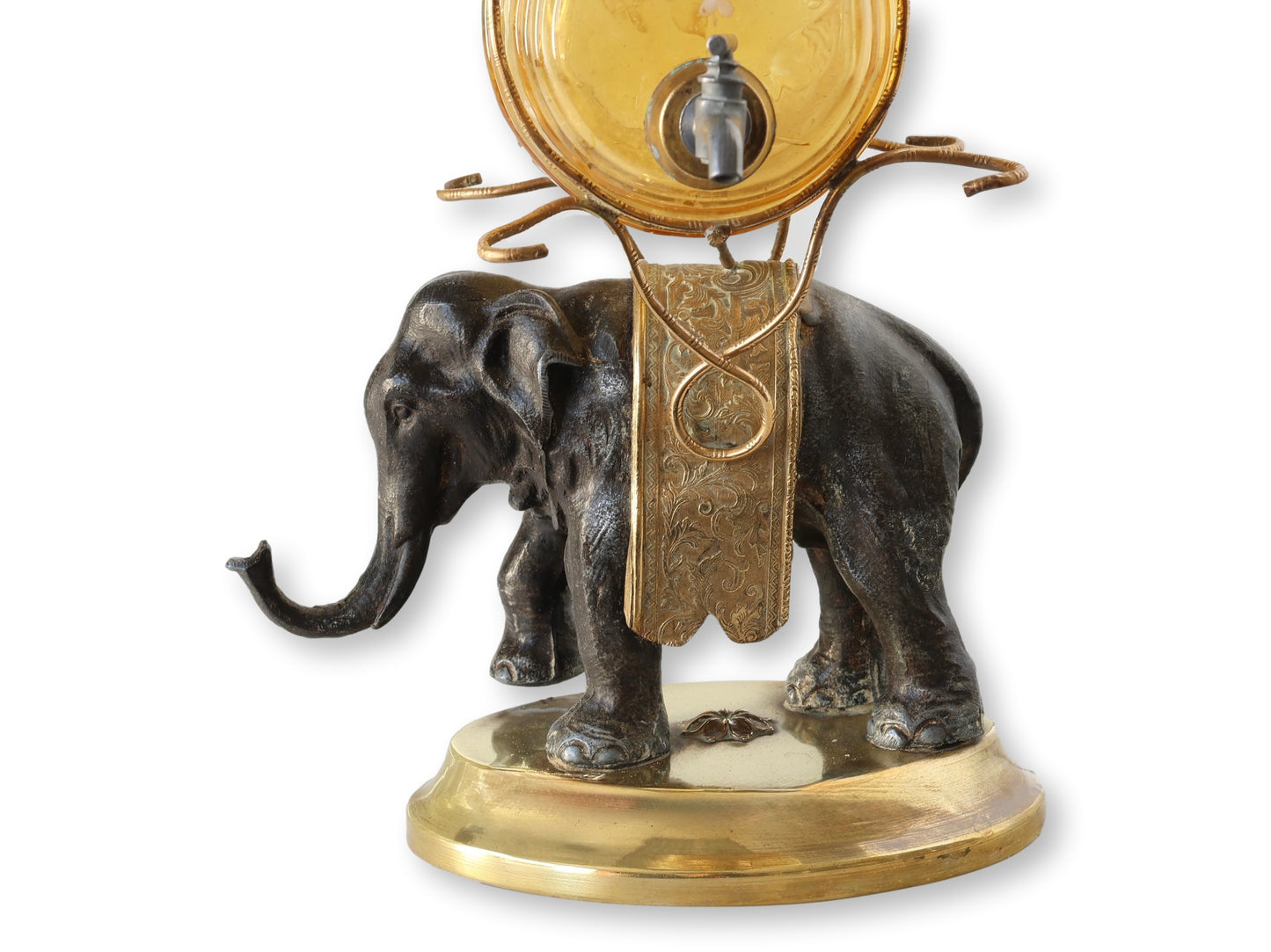 19th-Century French Bronze Elephant Liqueur Set