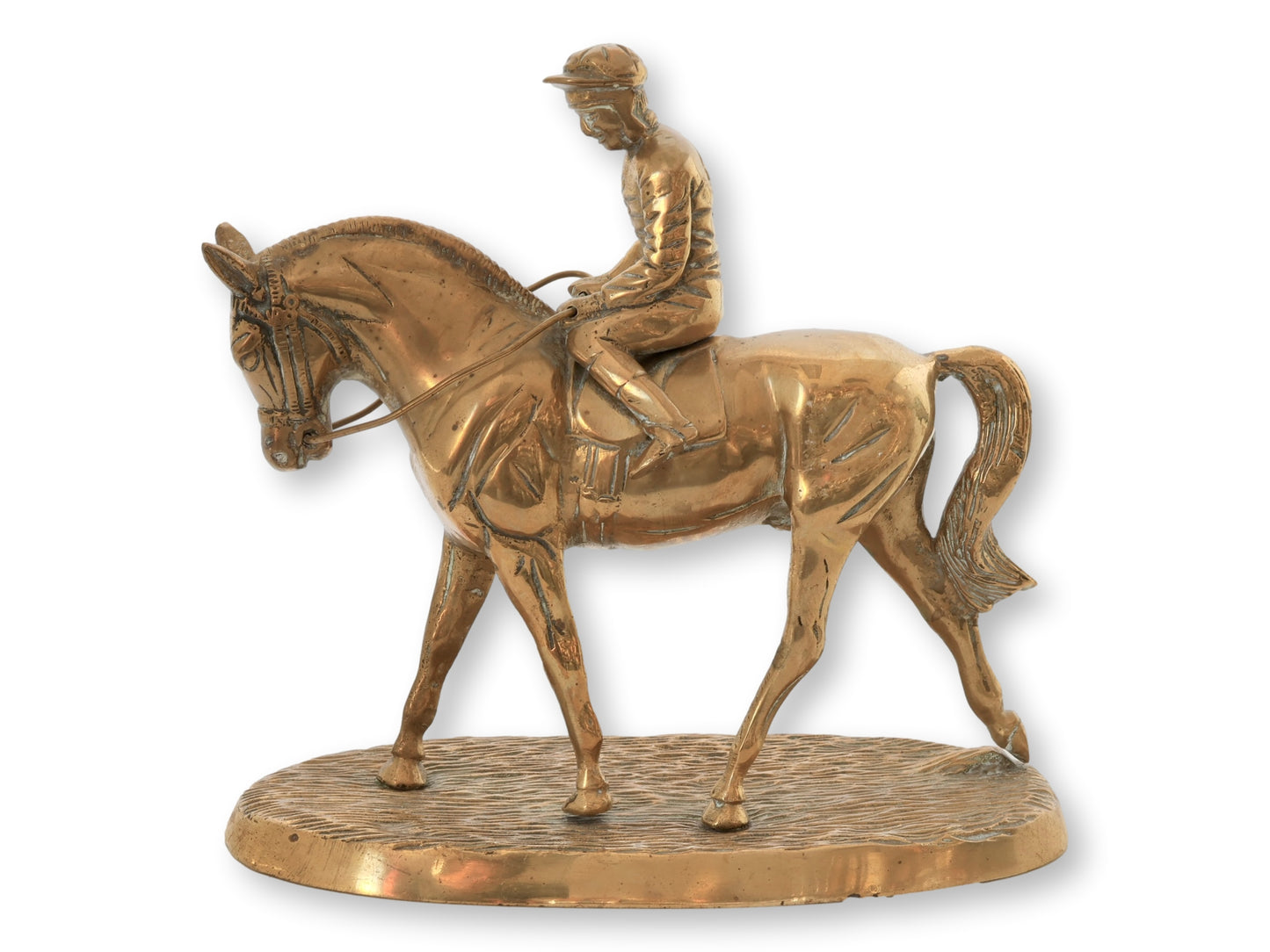 Midcentury English Brass Jockey on Horse