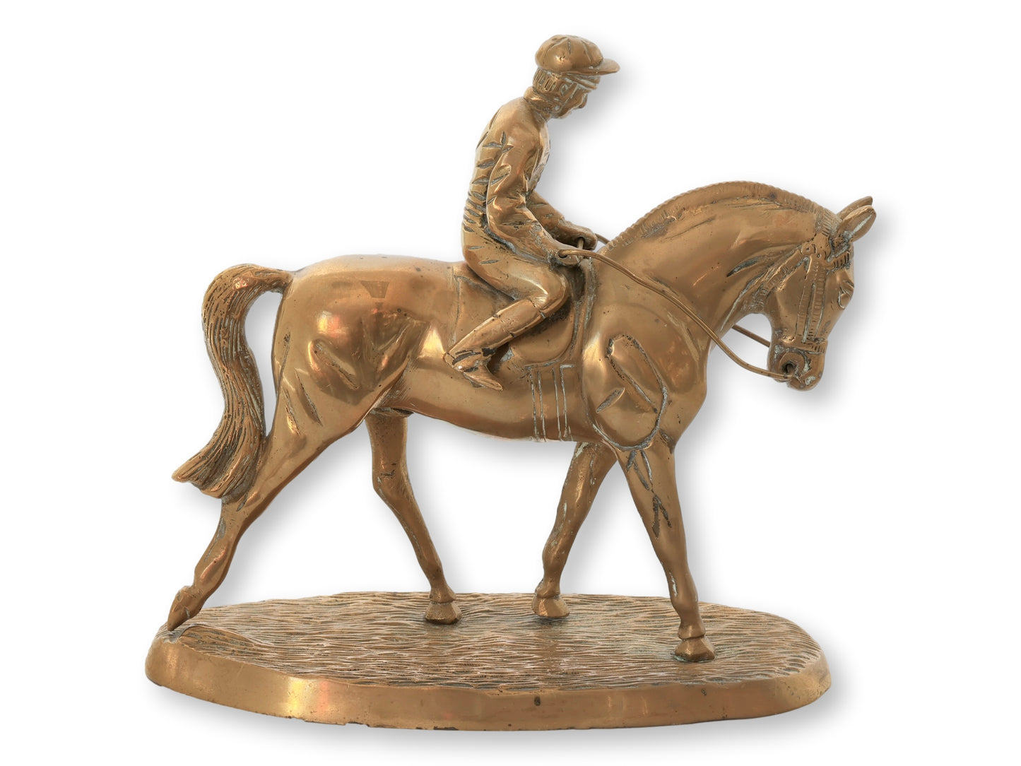 Midcentury English Brass Jockey on Horse