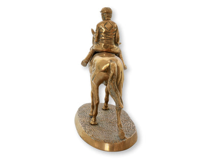 Midcentury English Brass Jockey on Horse