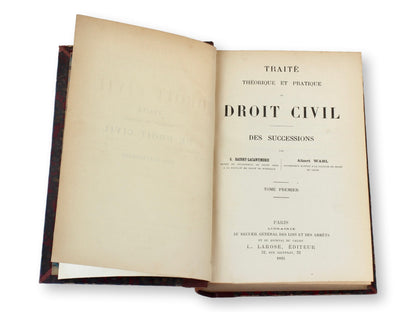 1895 French "Traité Théorique Et Pratique De Droit Civil" (Civil Law) Books, Set of 6