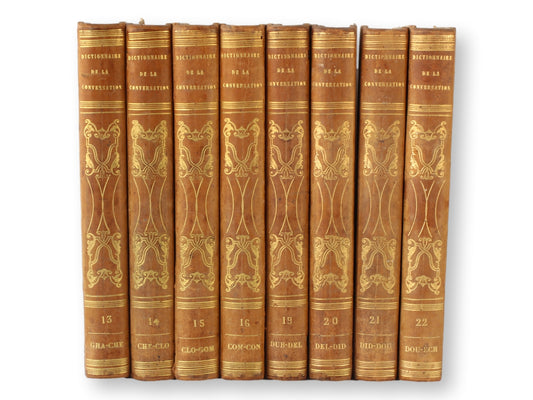 1834 French "Dictionnaire De La Conversation Et De La Lecture" Books, Set of 8