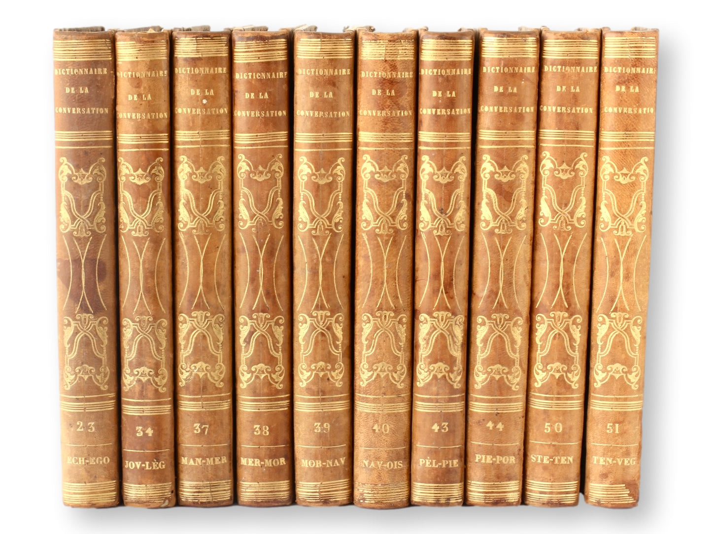 1837 French "Dictionnaire De La Conversation Et De La Lecture" Books, Set of 8