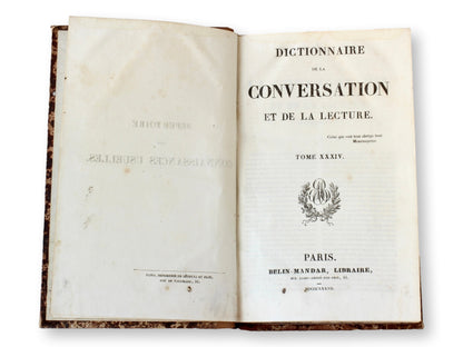 1837 French "Dictionnaire De La Conversation Et De La Lecture" Books, Set of 8