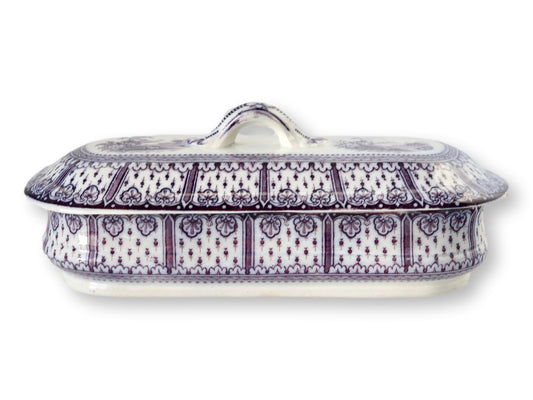 English Transferware Toothbrush Box